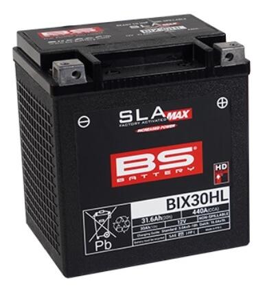 BS BIX30HL HD moto akumuliatorius 12V 30Ah 440A 166x130x175mm (-+