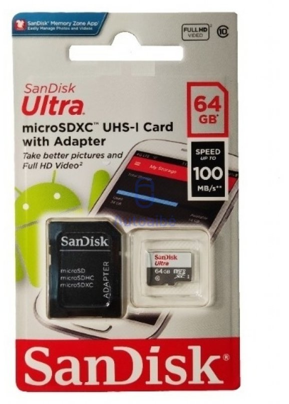 SanDisk Ultra Light microSDHC atminties kortelė 64GB UHS-I su